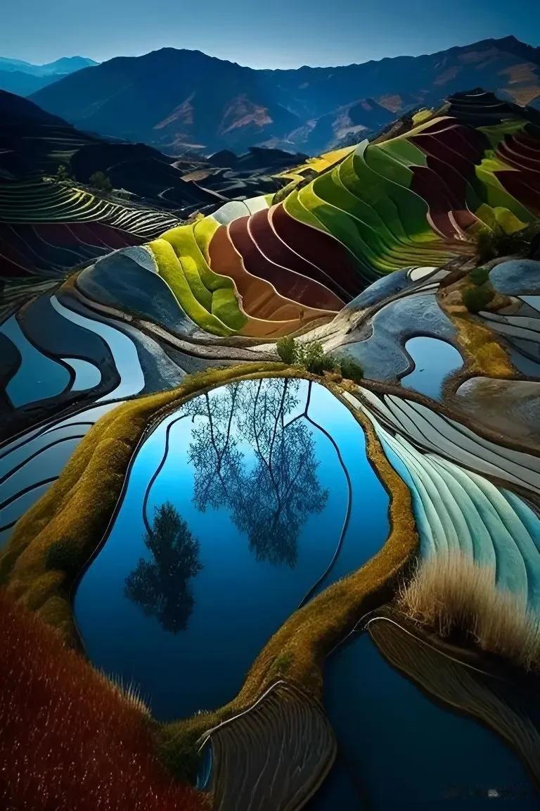 简直太美了，云南某地的梯田摄影📸
小航喜欢😍
