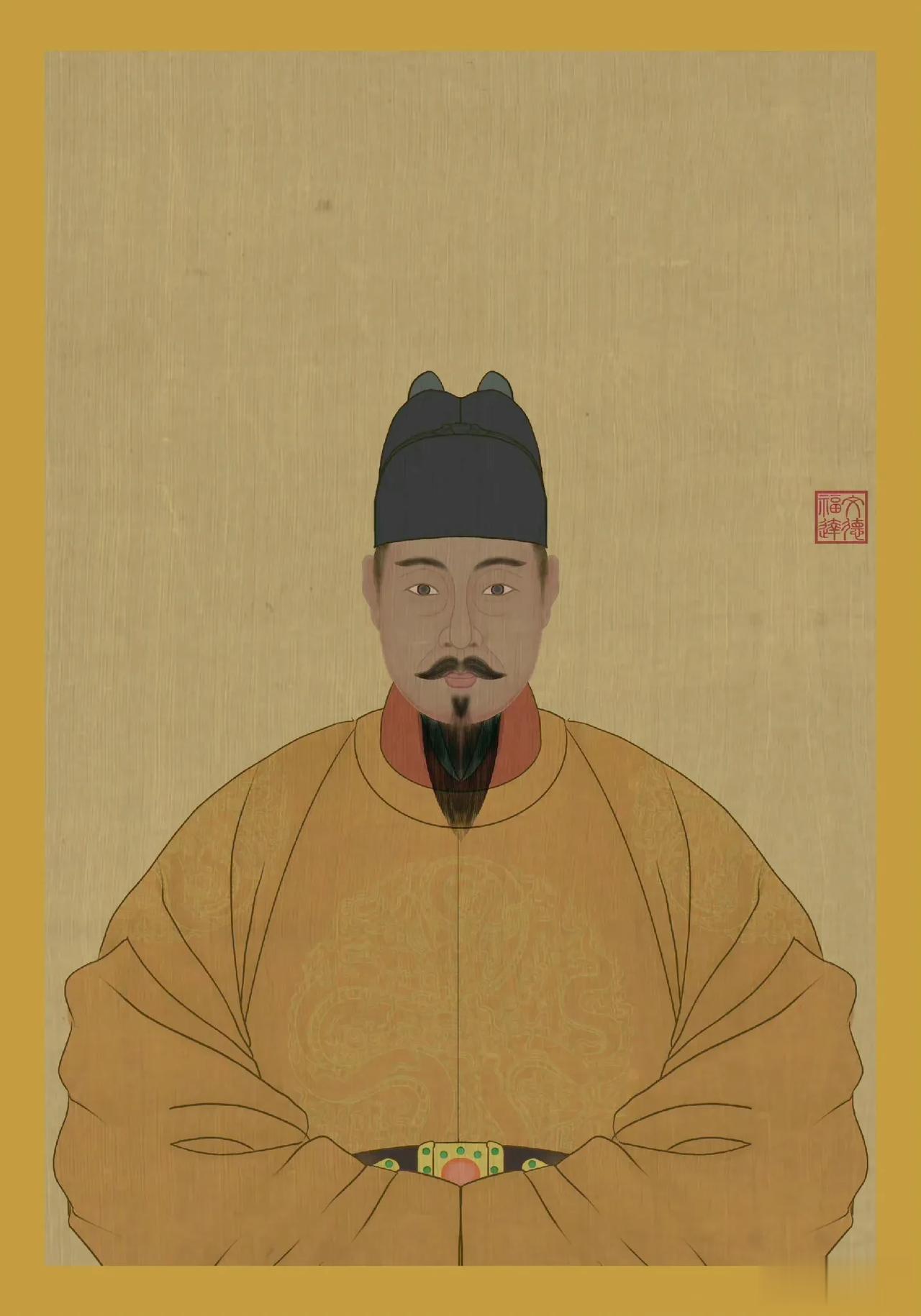 越南人效仿明朝帝王肖像画风，给自家君王绘制的帝王肖像画。
在我们看来，越南古代作