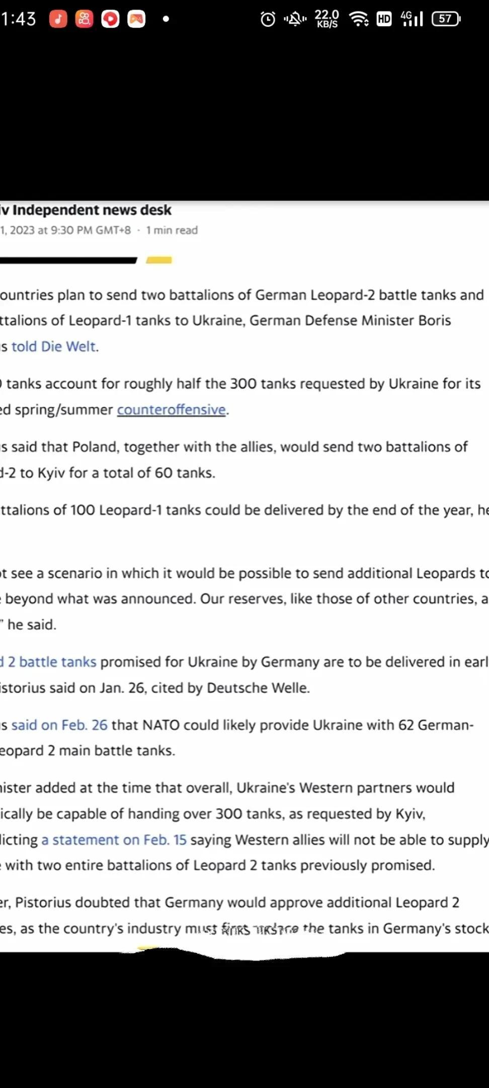 很多媒体报道:德国不再向乌克兰提供武器，因为德国库存武器并不多，那么德国原文报道