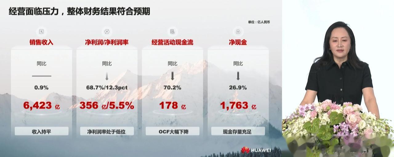 华为2022年收入6423亿元，同比增长0.9%。

净利润356亿元，同比下滑