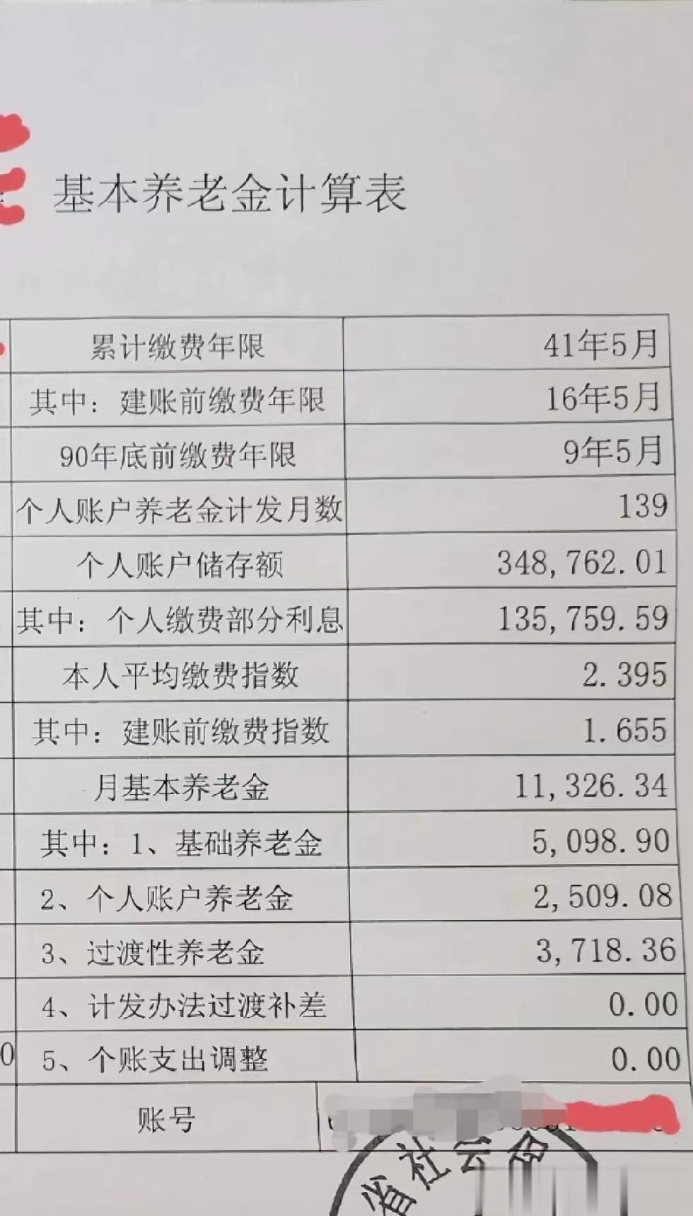 真厉害，这位老哥退休金高达11326.34元！恭喜恭喜！

这位老哥41年5个月