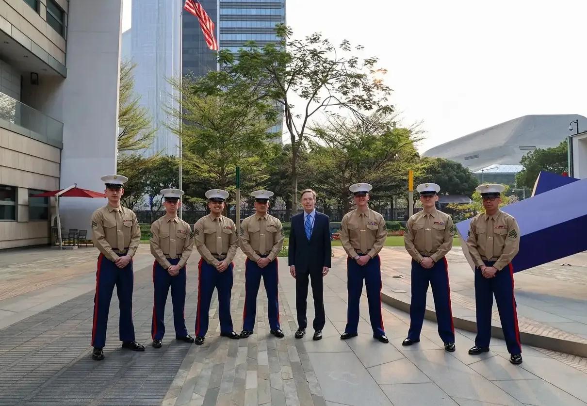 唯一在中国有驻军的国家。美国驻华大使伯恩斯今天（3月2日）发文说：“很荣幸在广州