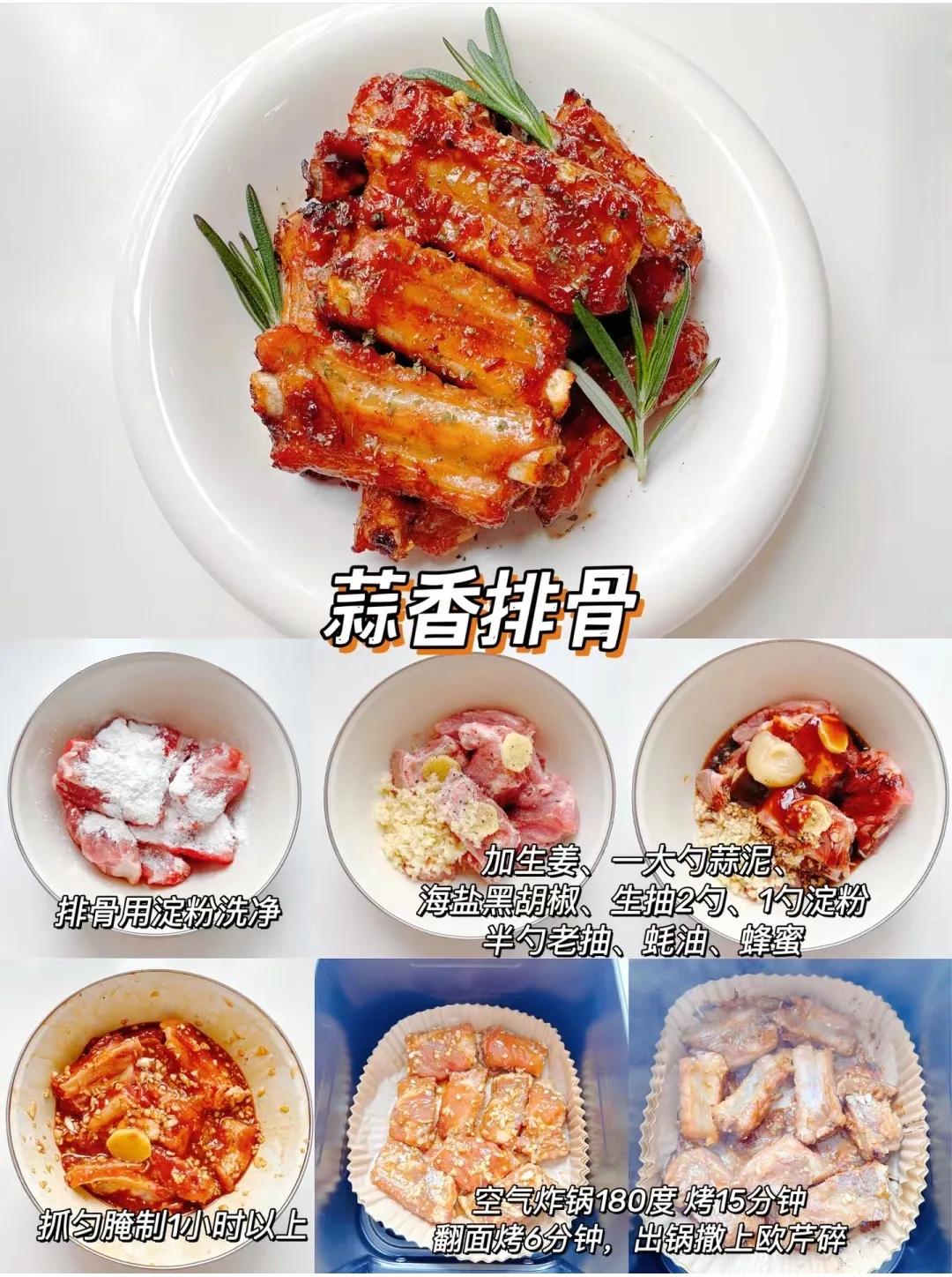 分享《蒜香排骨》做法：
材料：
500克猪排骨
加生姜、一大勺蒜泥、
海盐黑胡椒