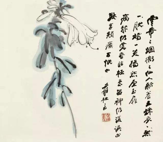 
【十位大师的花鸟小品，画小意趣多】
1.张大千 (1899-1983) 玉簪花