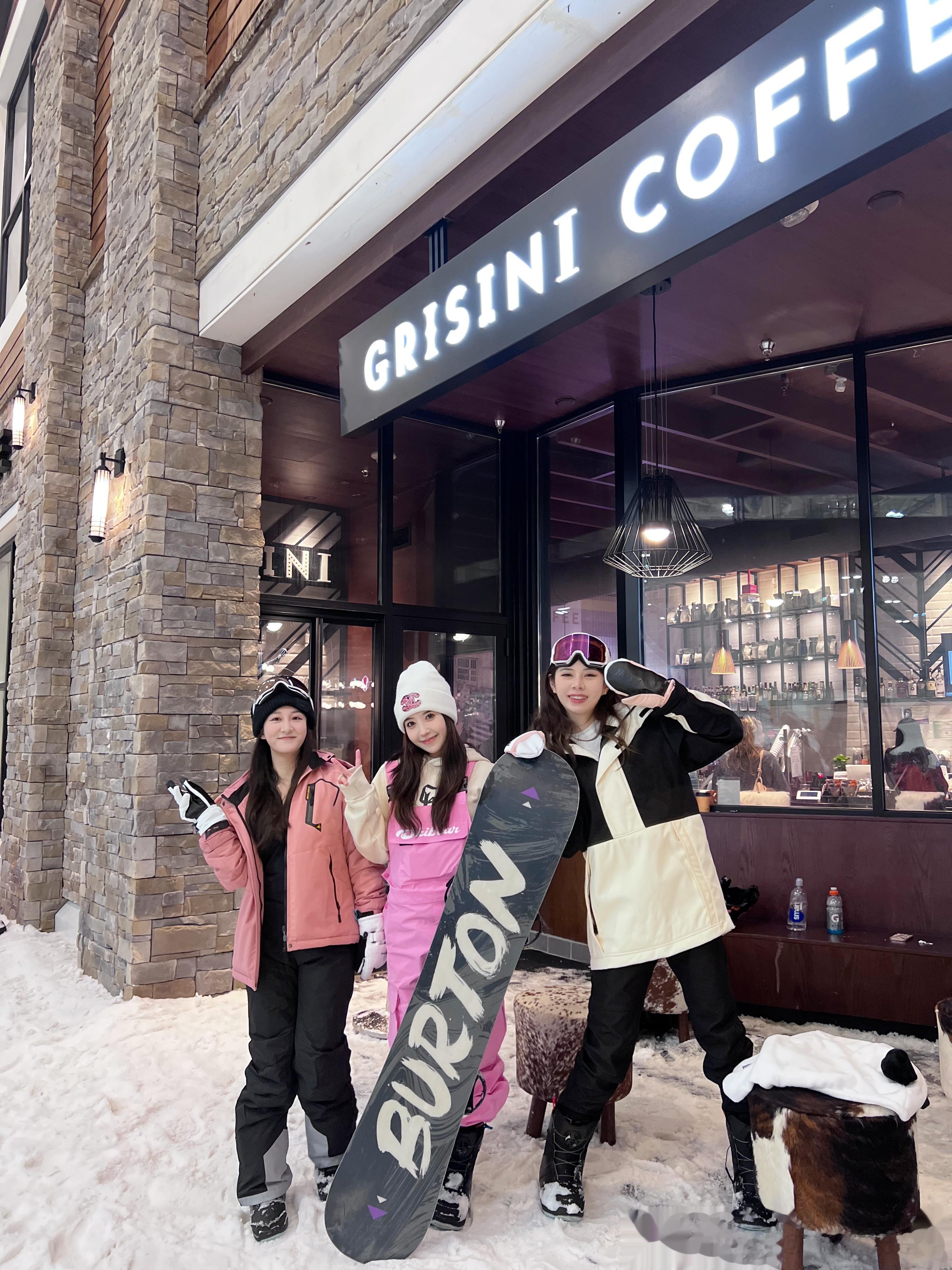 <p>两个滑雪爱好者和一个滑雪