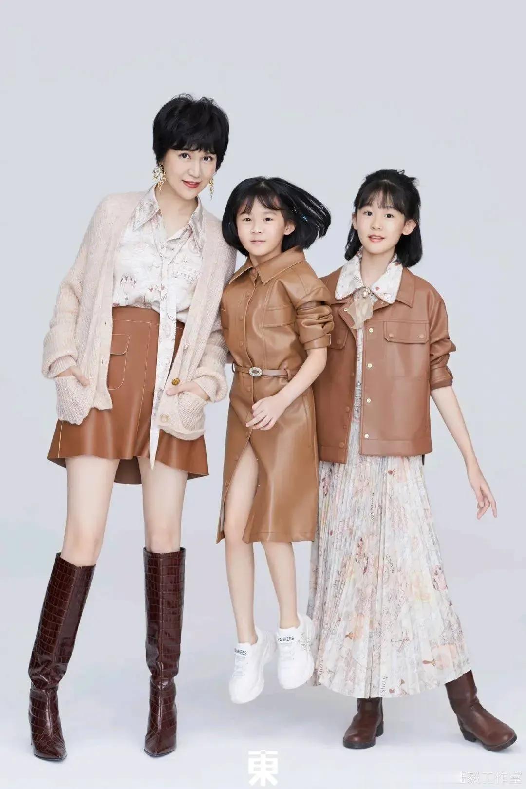 娘三个都是大长腿，身材像妈妈，五官像爸爸，这叫基因不浪费[灵光一闪]