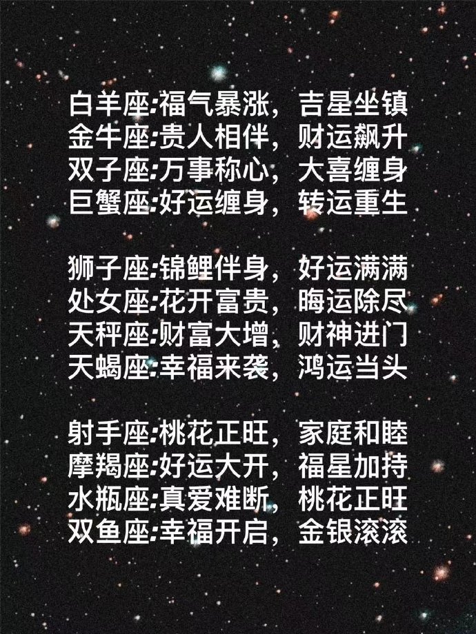 12星座转赞后锦鲤附体这周会发生的好运，赶快转起来吧！ ​​​