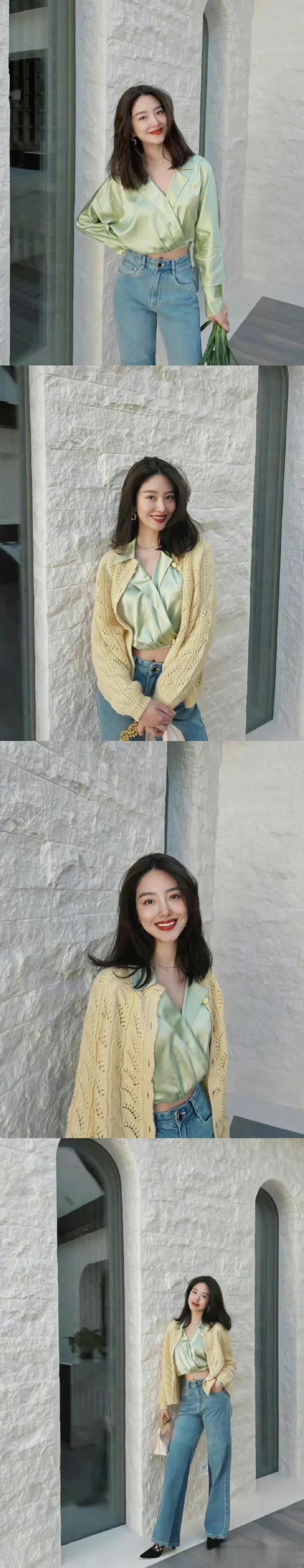 娱乐圈有自己穿搭风格而且独爱法式穿搭的也就杨采钰一人了，真是把法式穿搭贯彻到底了