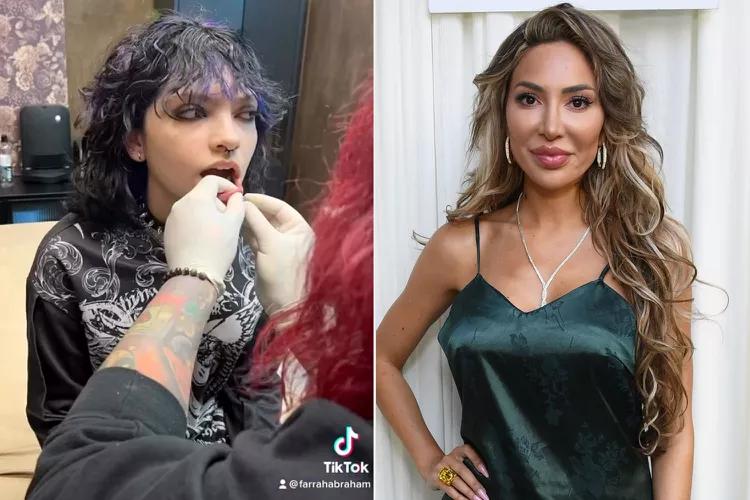 法拉-亚伯拉罕周四在TikTok上分享了她女儿索菲亚为她的14岁生日打六个面部穿