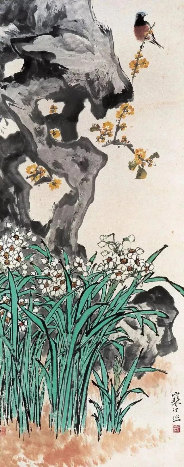 江寒汀画梅，清韵十足
  