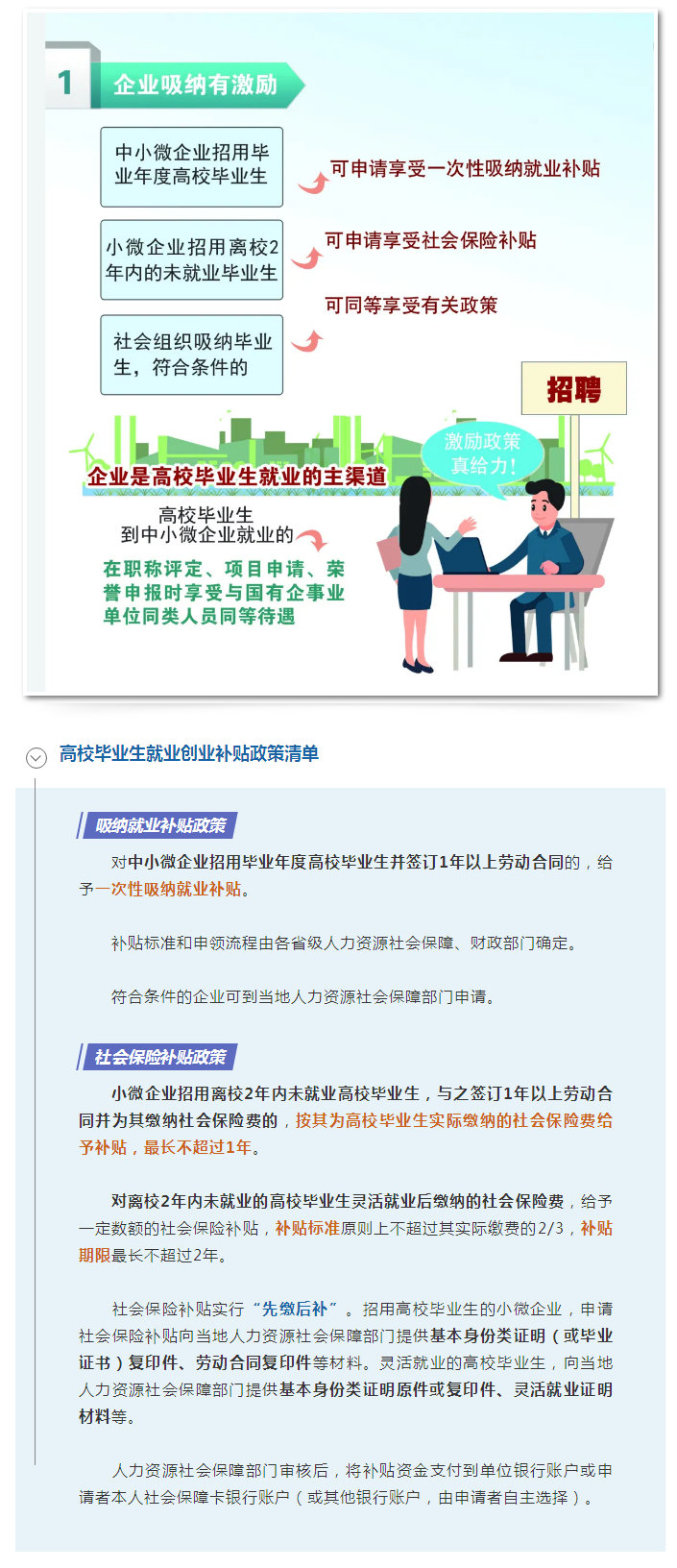 【企业吸纳高校毕业生就业，这些