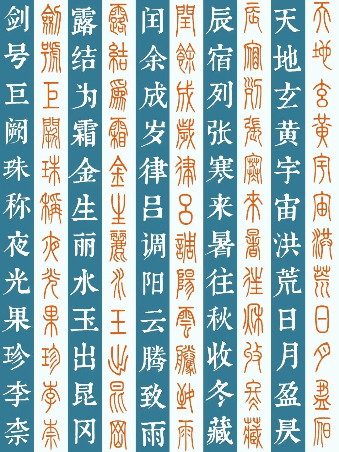 篆书千字文欣赏Ⅰ图/吴旭阳 ​​
  