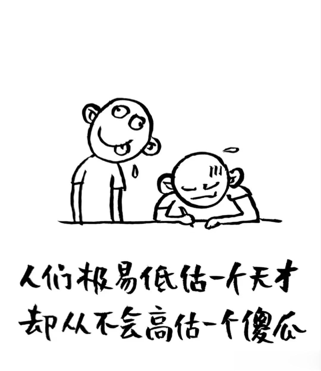 人们极易低估一个天才，却从不会高估一个傻瓜，内涵，真内涵！