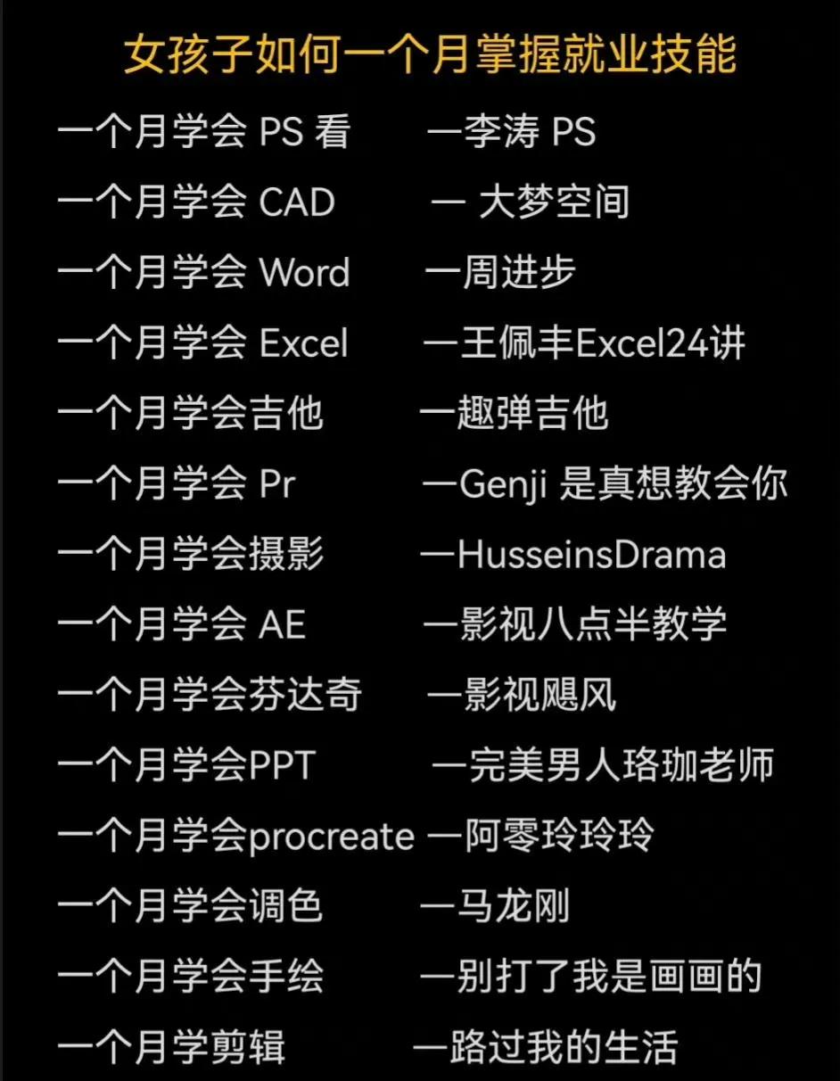 女孩子如何一个月掌握就业技能  