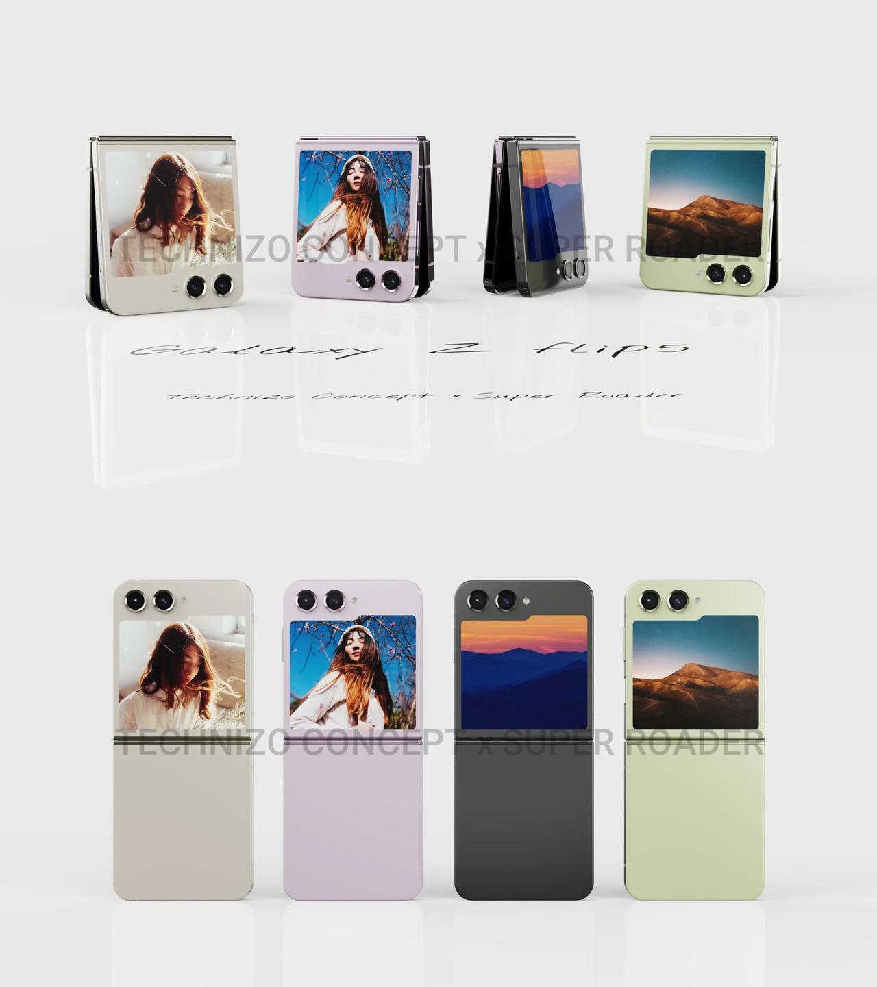 三星Galaxy Z Flip 5渲染图曝光，与上代最大变化就是采用异形大副屏设