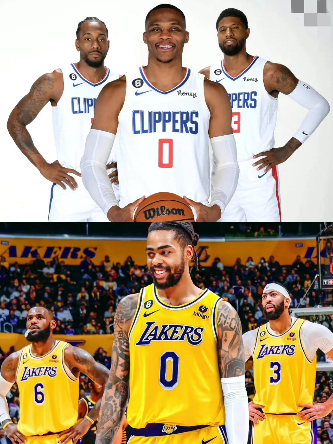 谁比谁横？快船三巨头对比湖人三巨头，本赛季场均数据一览

乔治
场均23.3分6