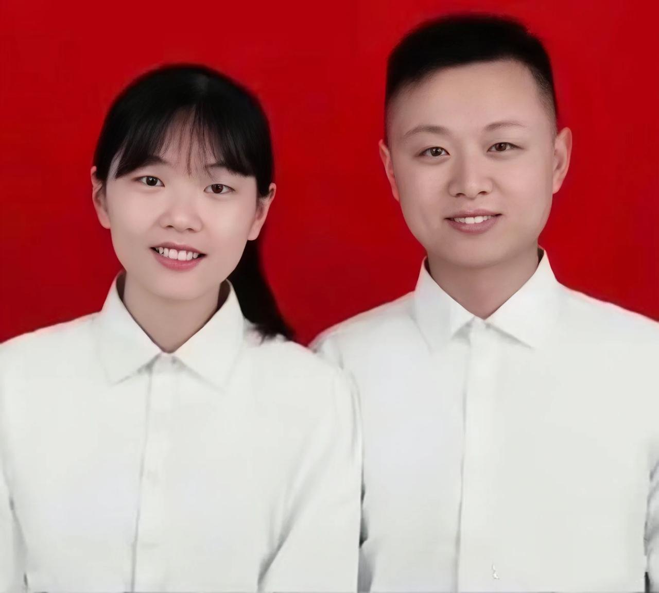 一对小夫妻结婚前后的两张照片，生活真的是把杀猪刀，把年轻人都折磨老了。
结婚前，