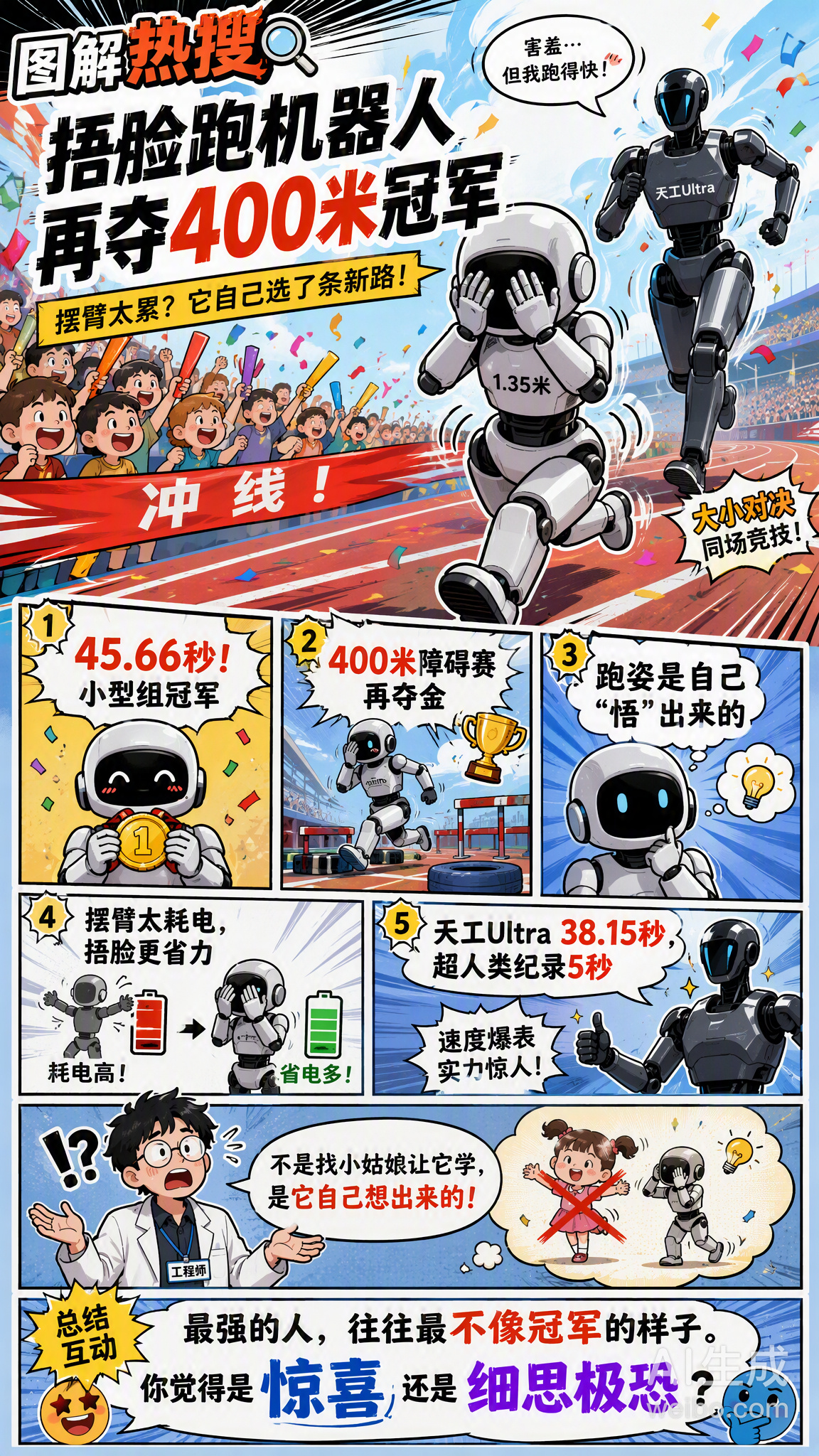 第二届世界人形机器人运动会太有戏了！  8月23日，天工Omni以45...