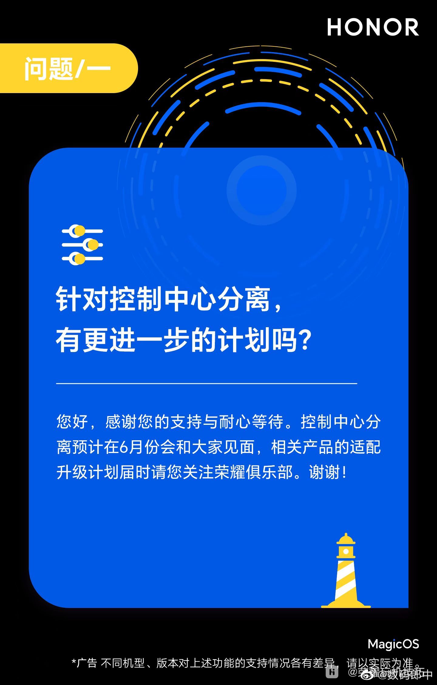 荣耀用户不用在羡慕华为鸿蒙的控制中心了，荣耀终究会出手，Magic OS很快也要
