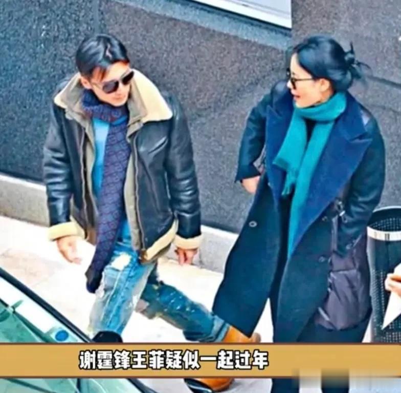 谢霆锋疑似和王菲一起滑雪过年，