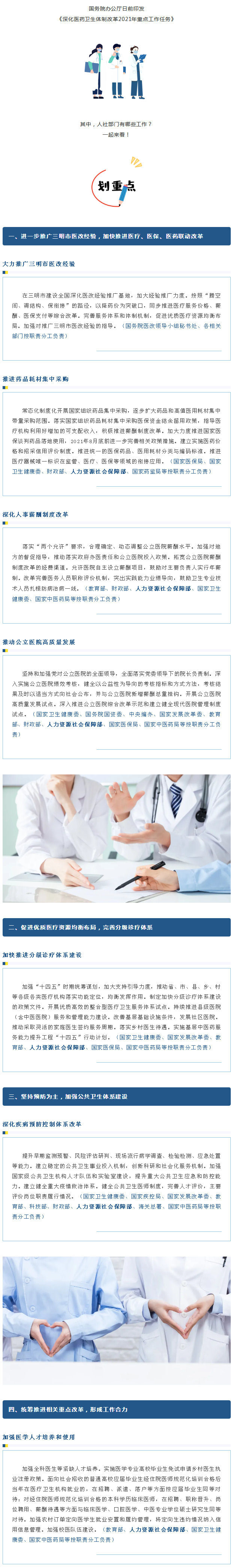 【深化医药卫生体制改革，人社部