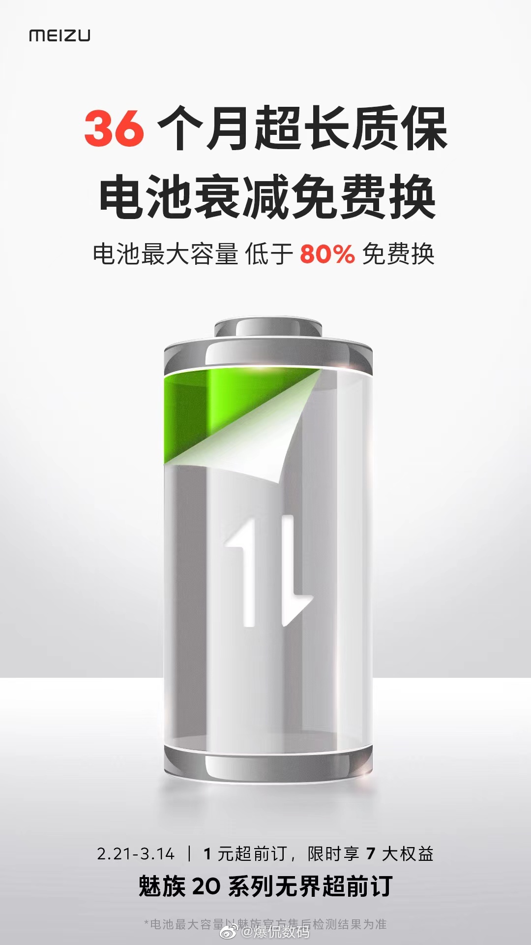无界关怀，持续加码！2.21 - 3.14 期间，1 元超前订 #魅族20# 系