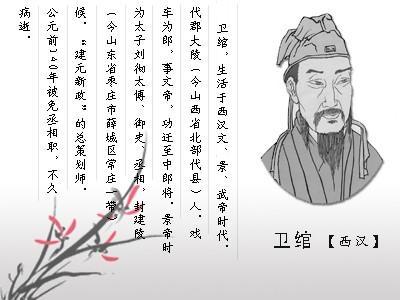 卫绾是代郡大陵人，因擅长玩车把戏当上郎官，服侍汉文帝，他的仕途也由此开始，后逐渐