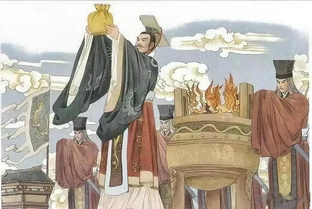 秦始皇去封禅，

老天爷：孩子，你要向我说什么？

秦始皇：爹，我扫平了六国，北