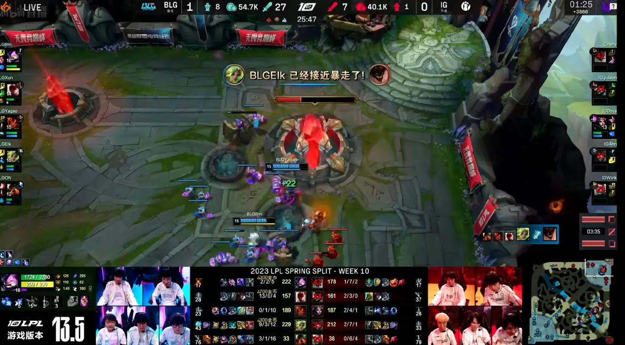 开局5-1，后面2-8，IG想进季后赛只能祈求RNG输给RA的同时WE输给NIP