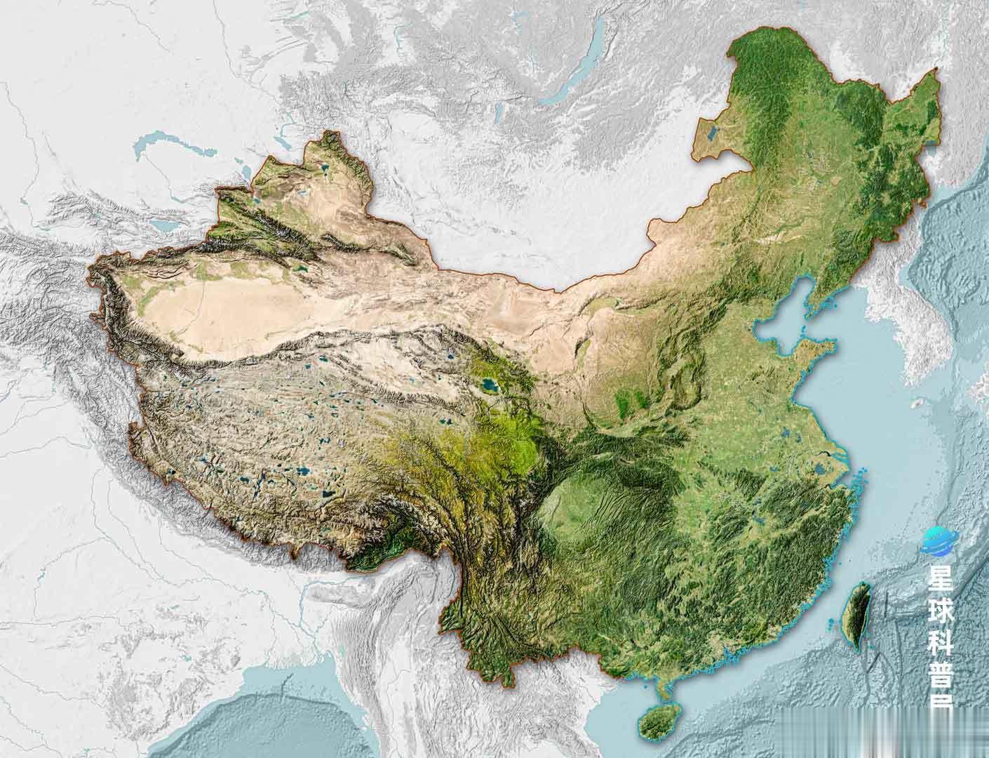 雄鸡的地图还是很漂亮的，各种色彩都有！不同的颜色代表不同的自然地形地貌单元，身为