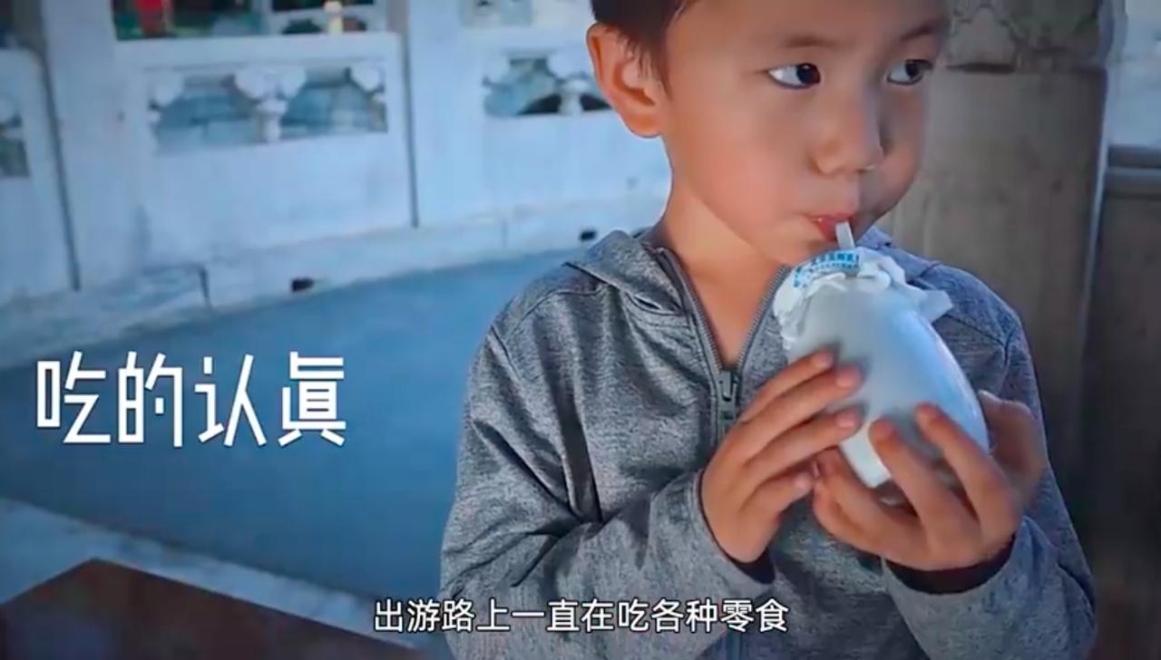 画面中的这个小男孩就是被黄磊孙莉夫妇隐藏了五年的小儿子了，因为前两个孩子都是女儿