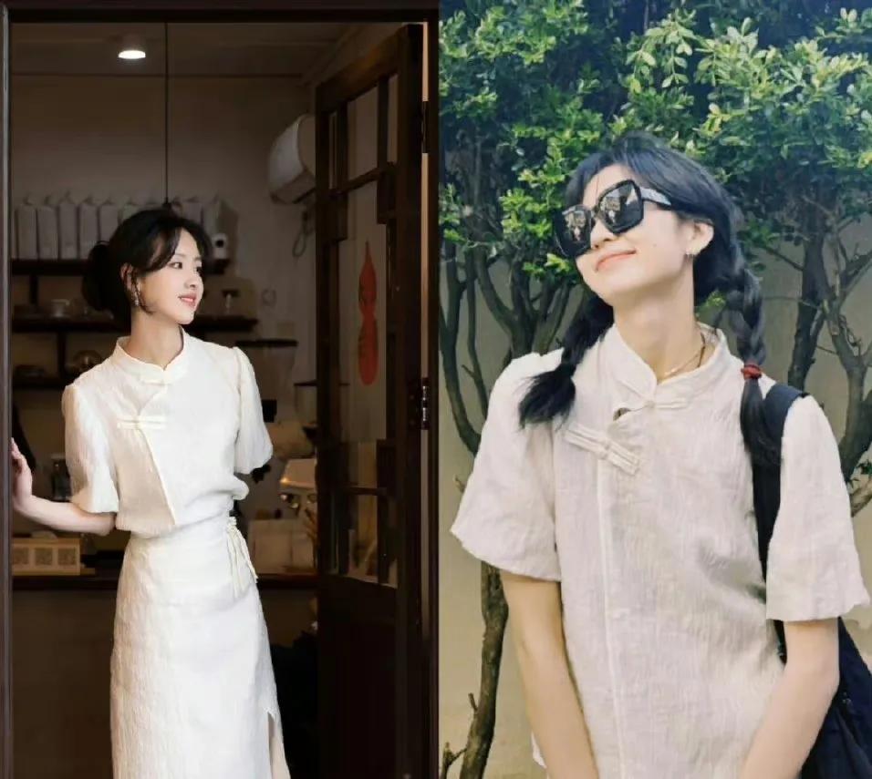 陈都灵孙千撞衫，两人气质不同，不过陈都灵的气质稳压孙千，两人少女氛围不一样，孙千