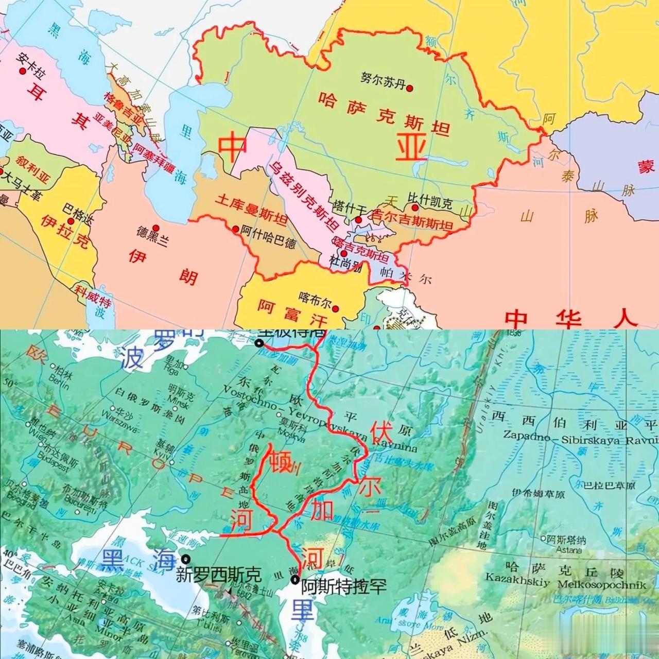 作为亚欧大陆腹地，中亚如何出海。
中亚绝大部分地区的河流都是内流河，少数外流河也