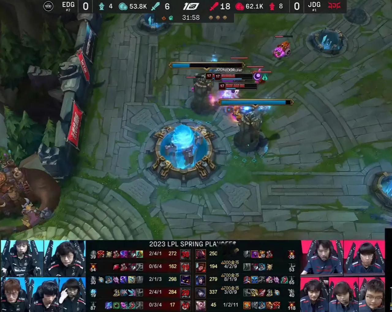 完了，Fofo被Kight上了弱者标记，EDG对战JDG第一局左手狐狸读书了，还