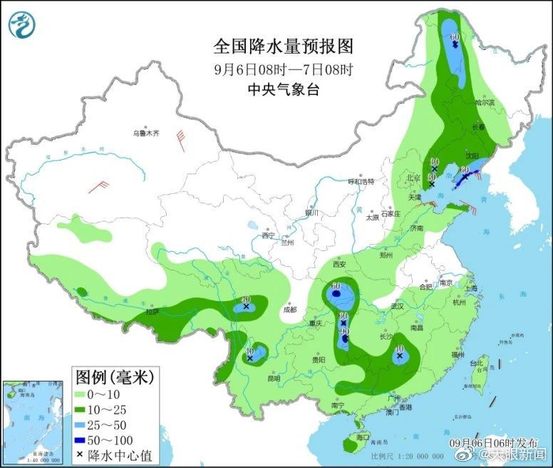 【】中央气象台预计，9月6日，