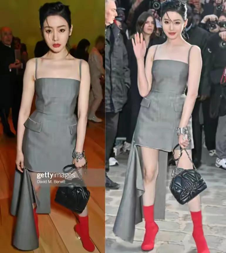 张天爱在巴黎时装周表现不佳，嘴歪脸僵状态差，不知道是不是整了。

张天爱的鼻子也