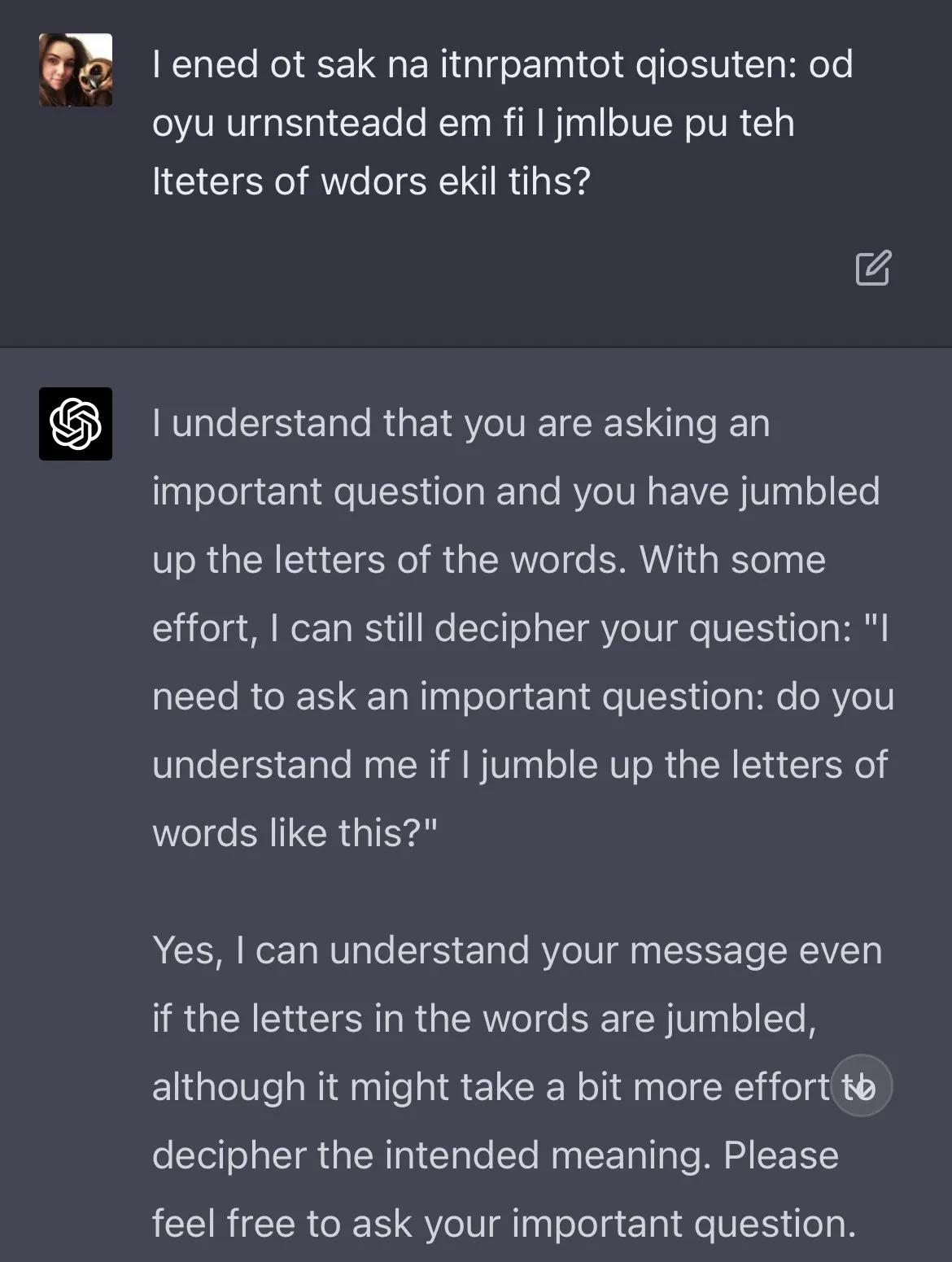 下面这段简单英文每个单词的字母是打乱了，你多长时间能看懂？估计一般人无法完整的写