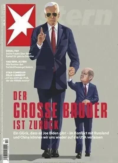 德国总理舒尔茨与美国总统乔·拜登会面，结果德国媒体给出的封面是这样的。[捂脸]这
