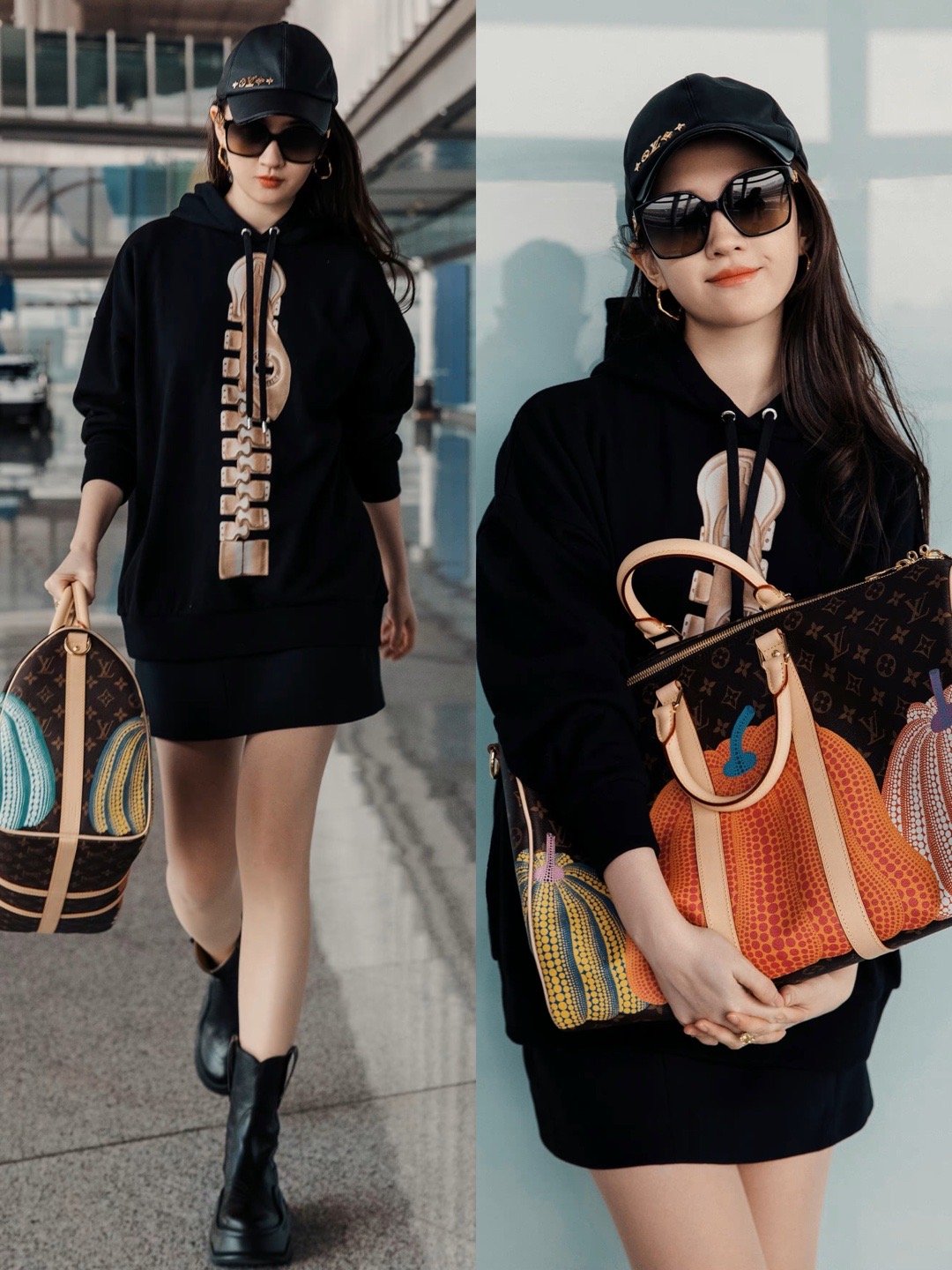 刘亦菲出发巴黎时装周，又美又酷！ ​​​