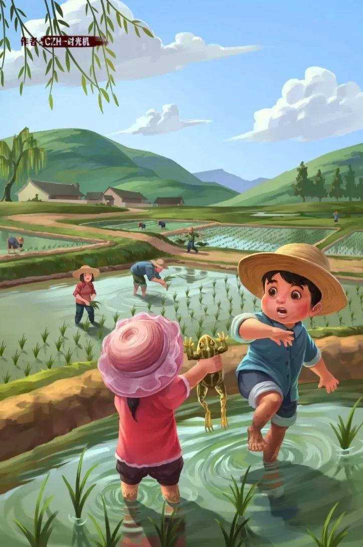 “微雨众卉新，一雷惊蛰始。
田家几日闲，耕种从此起。”
   