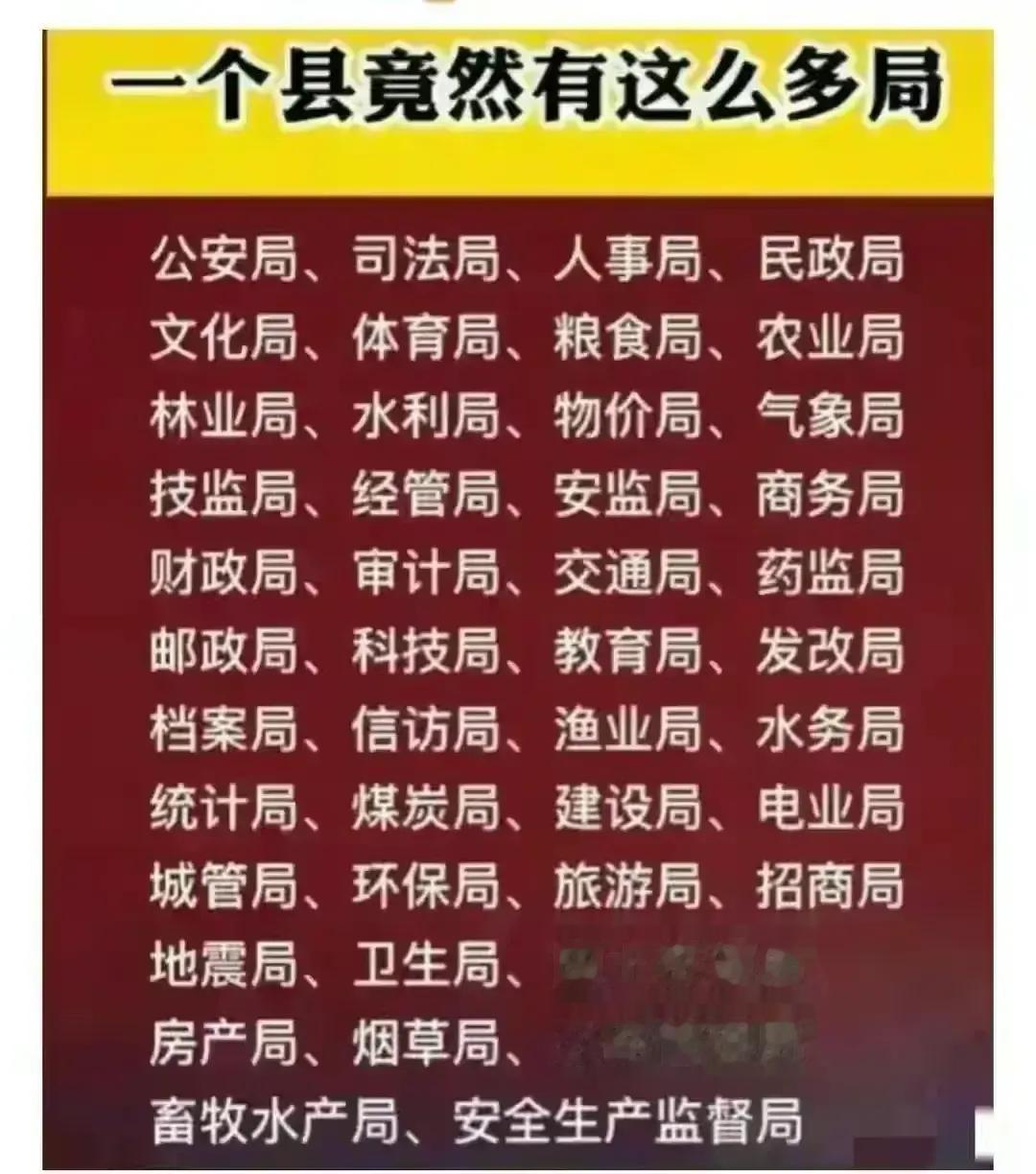 怪不得升任一个副县长那么难，副县长就一个各种局几十个