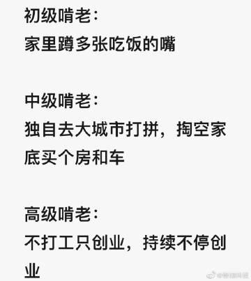 

想起了「啃老的不同等级」。 