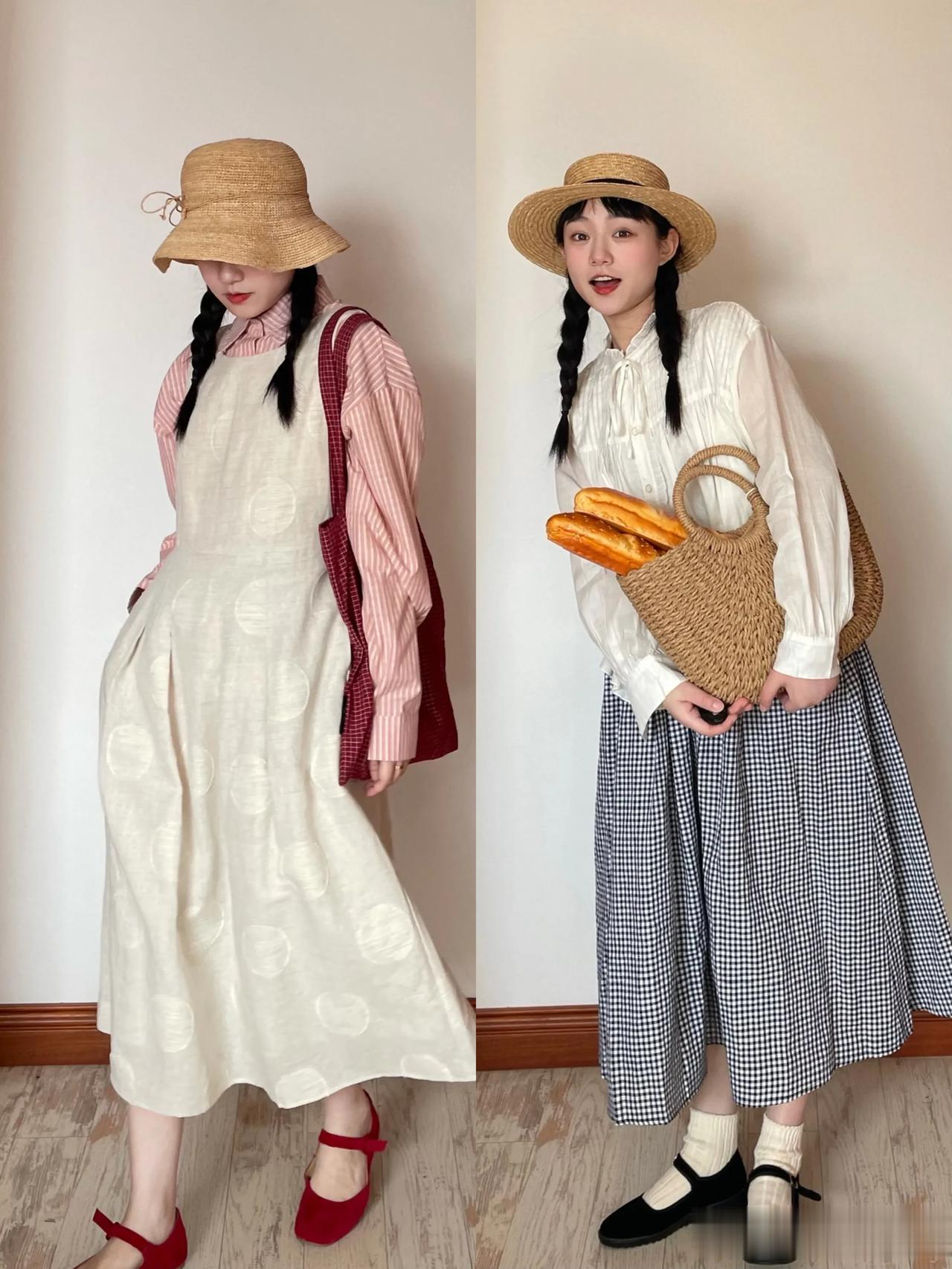 
可爱，带点复古感的春季穿搭，萌系少女感十足啊
  