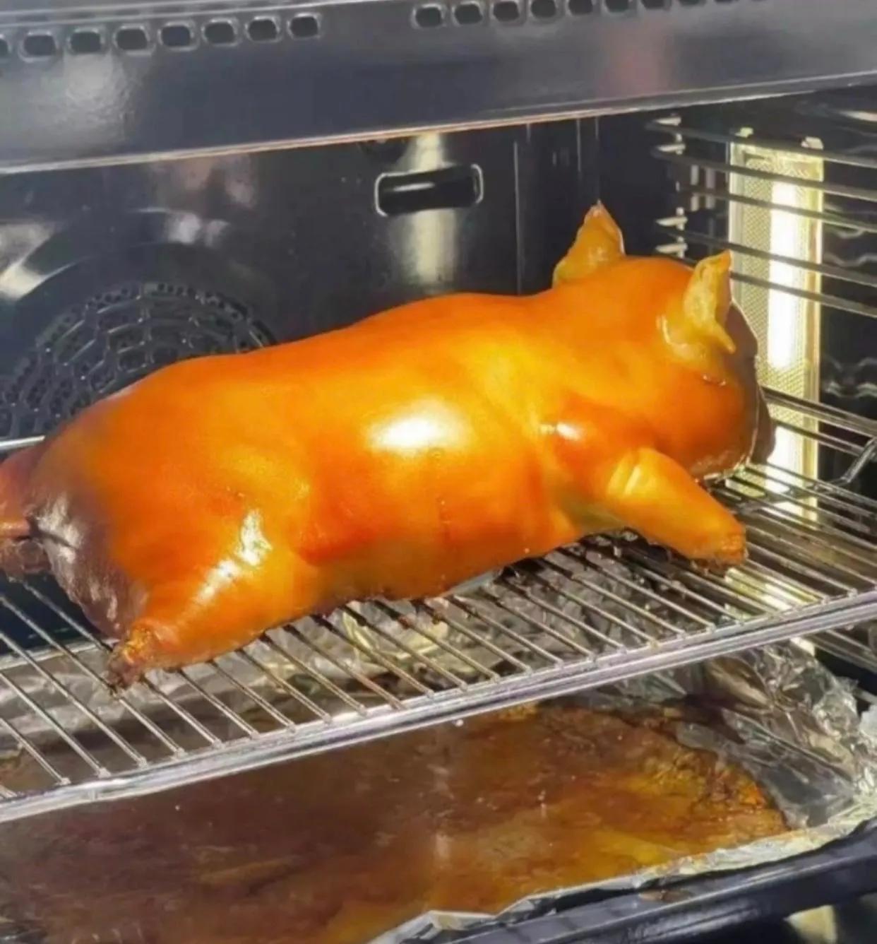 烤乳猪太残忍了，这么可爱的小猪，怎么对它们下得去手，太可怜了，它们还是孩子啊。
