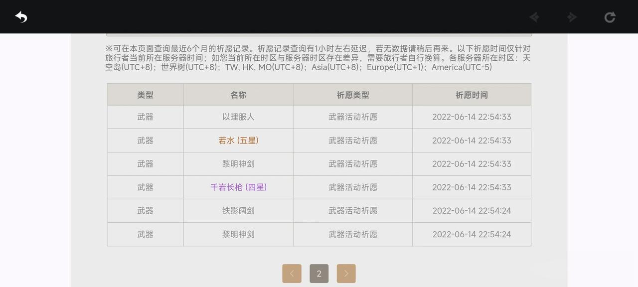 氪了点，也是我第一次下手抽武器池。68抽，定轨若水，还好没歪。
如果歪了，我怕是