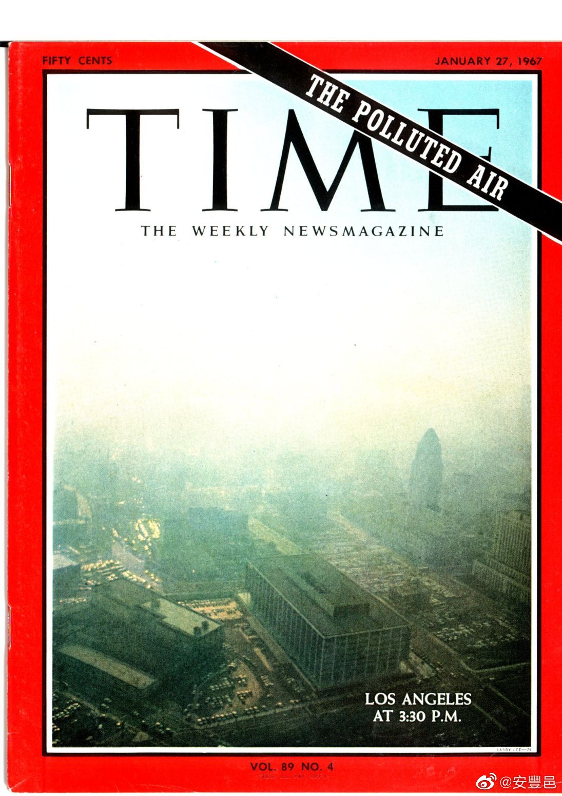 1967年1月27日號《時代周刊》 封面，[ 洛杉磯的霧霾 ]。 ​​​