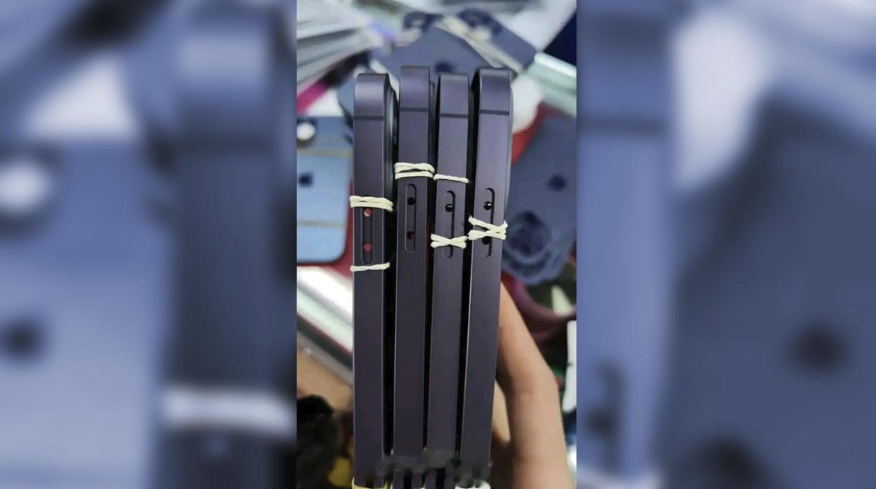 iPhone 15真机曝光推特用户展示了iPhone 15系列的机身侧面真机图片