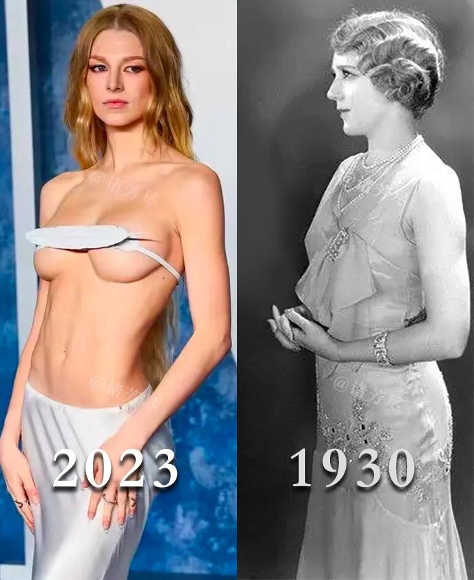 这是一张跨越了93年的奥斯卡女星对比照片，不难看出，近百年来一向以“开放”著称的