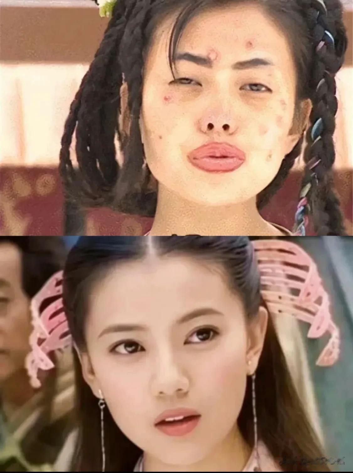 我一直在怀疑她们到底是不是同一个人！
高圆圆的照片我怎么都看不出来是同一个人！
