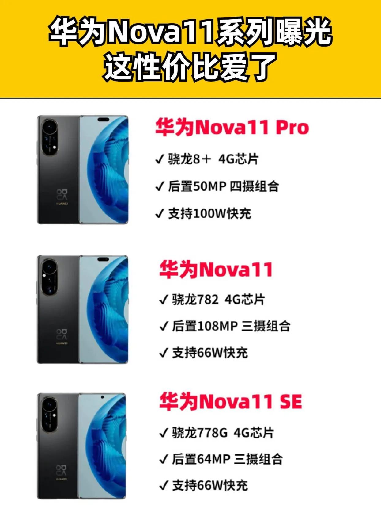 华为Nova11系列曝光，这性价比爱了 华为手机 #华为Nova11系列
